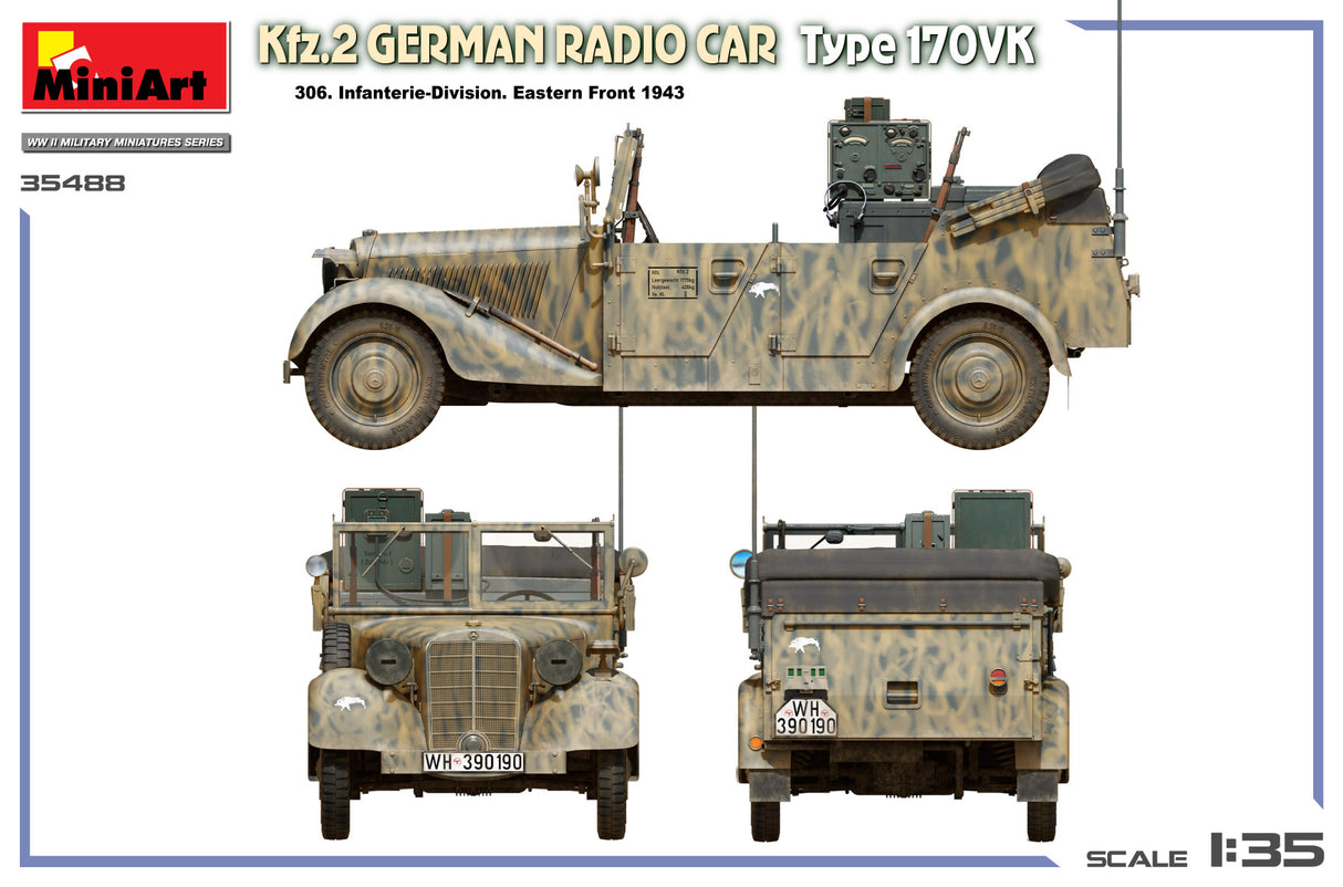 Miniart 1:35 kfz.2 Germain Radio Car Kit 35488