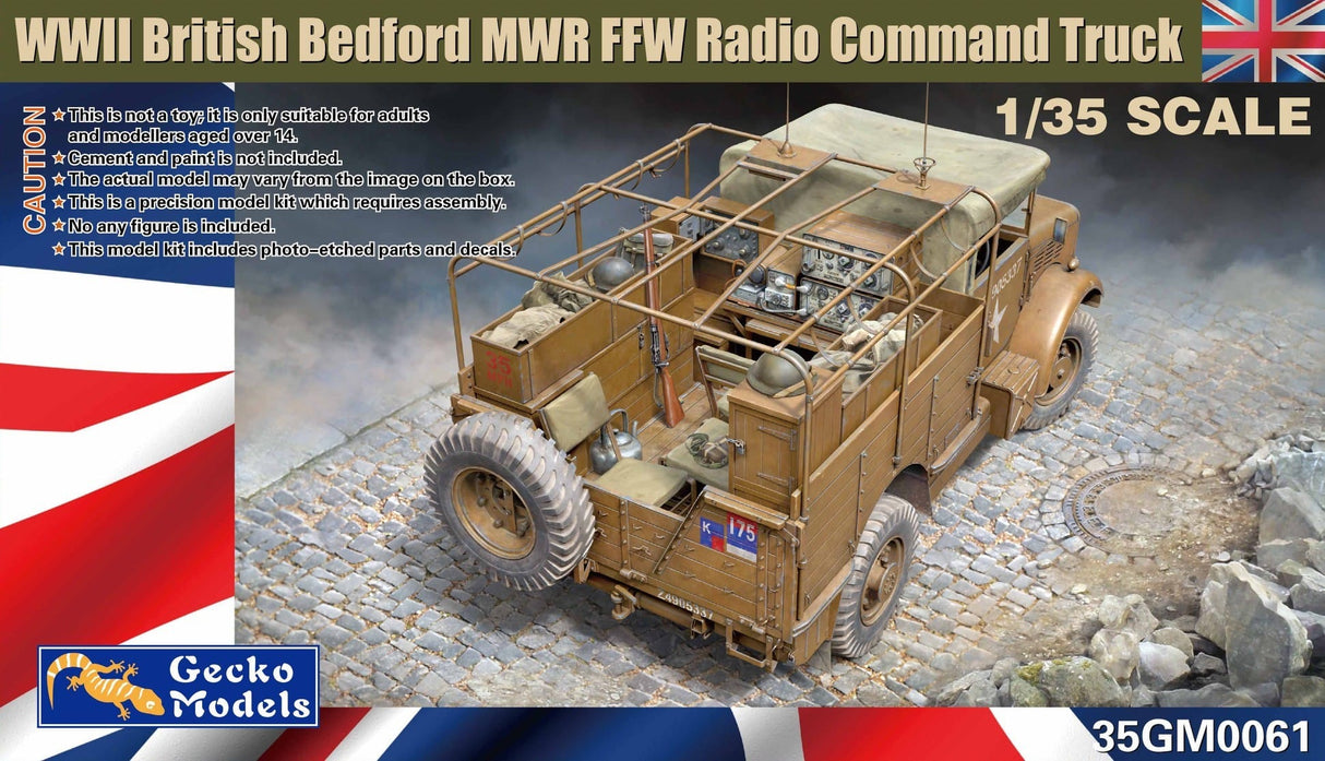 GECKO MODELS 1/35 Bedford MWR FFW Radio Command Truck Plastic Model Kit  35GM0061