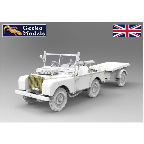 GECKO 1/35 Korean War British FV1801 Mk.1 80in 4x4 Utility Vehicle (Early Production) with 10-cwt Bantam Trailer kit 35GM0076