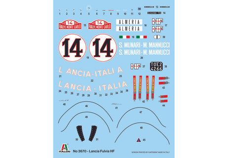 Italeri 1/24 Lancia Fulvia HF Rally Monte Carlo 1972 Kit 3670