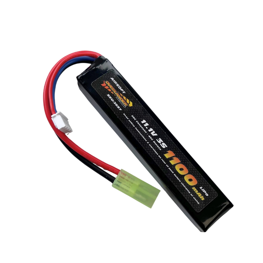 Overlander 1100mAh 11.1V 3S 20C VoltOps Airsoft Lipo Battery - Deans