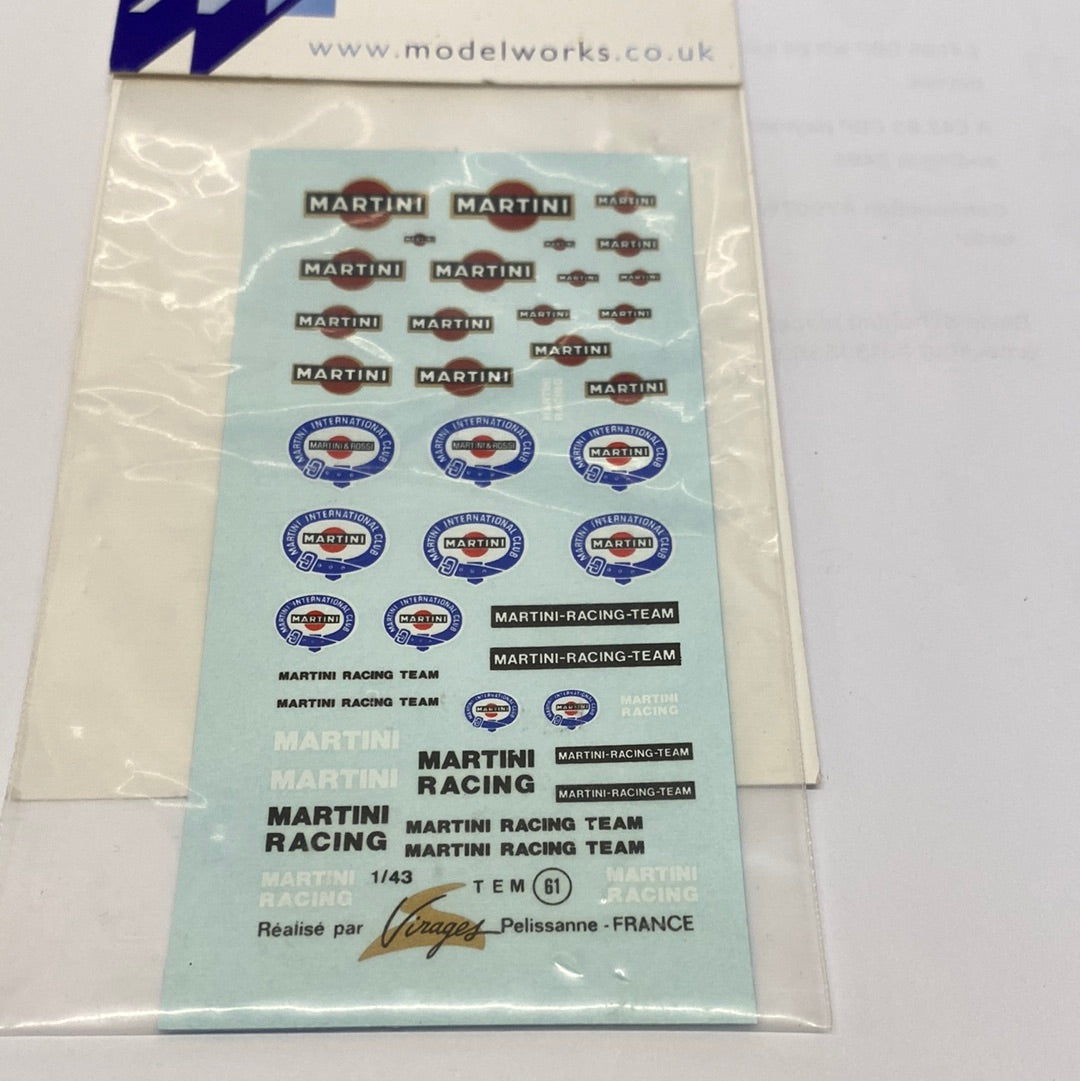 ModelWorks Martini Sponsor Decals TEM61