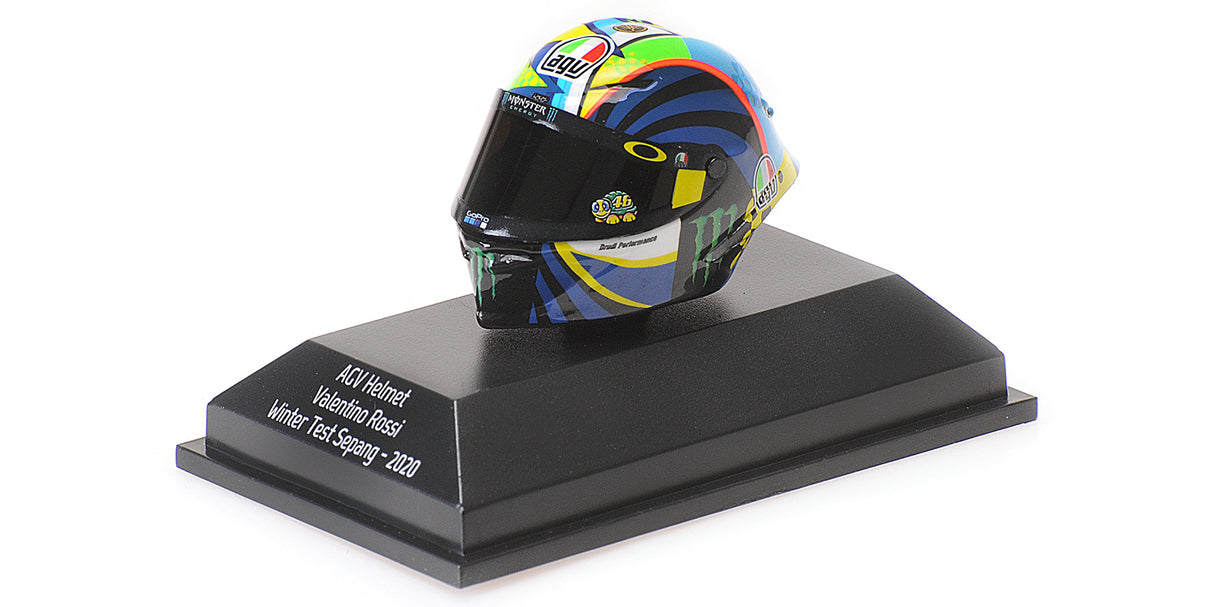 Minichamps Die Cast Collectables - 1:8 AGV Helmet - Valentino Rossi MotoGP Winter Test Sepang 2020