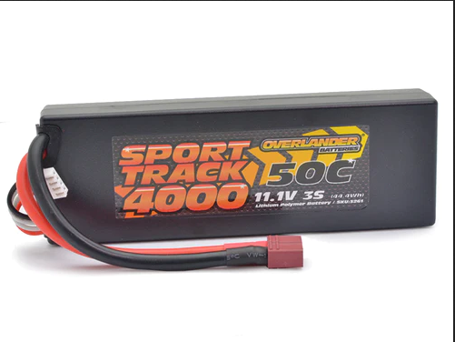 Overlander 4000mAh 11.1v 50C LiPo Battery In Hard Case Deans