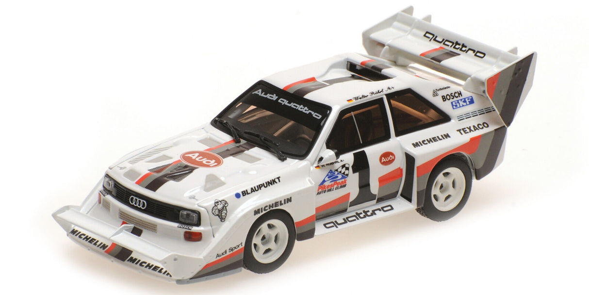Minichamps Die Cast Collectables - 1:43 Audi Sport Quattro S1 - Walter Rohrl Winner Pikes Peak Hillclimb 1987