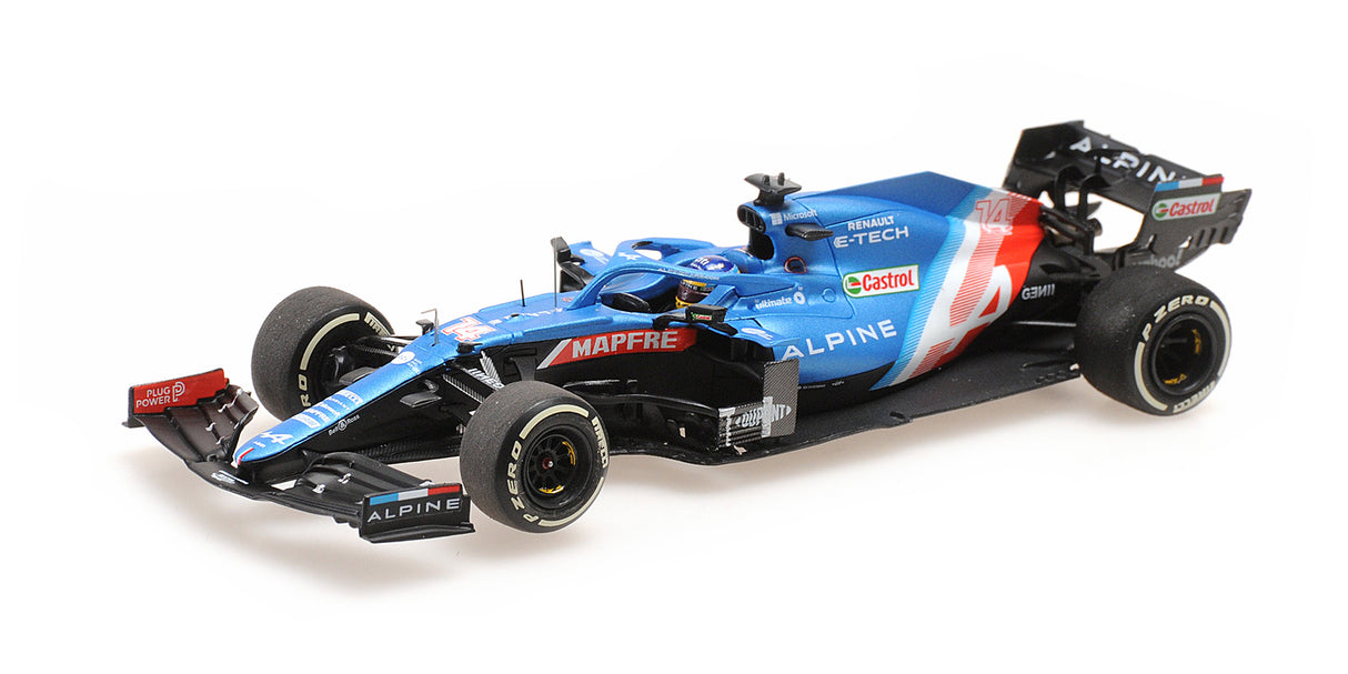 Minichamps Die Cast Collectables - 1:43 Alpine F1 Team A521 - Fernando Alonso - Hungarian GP 2021
