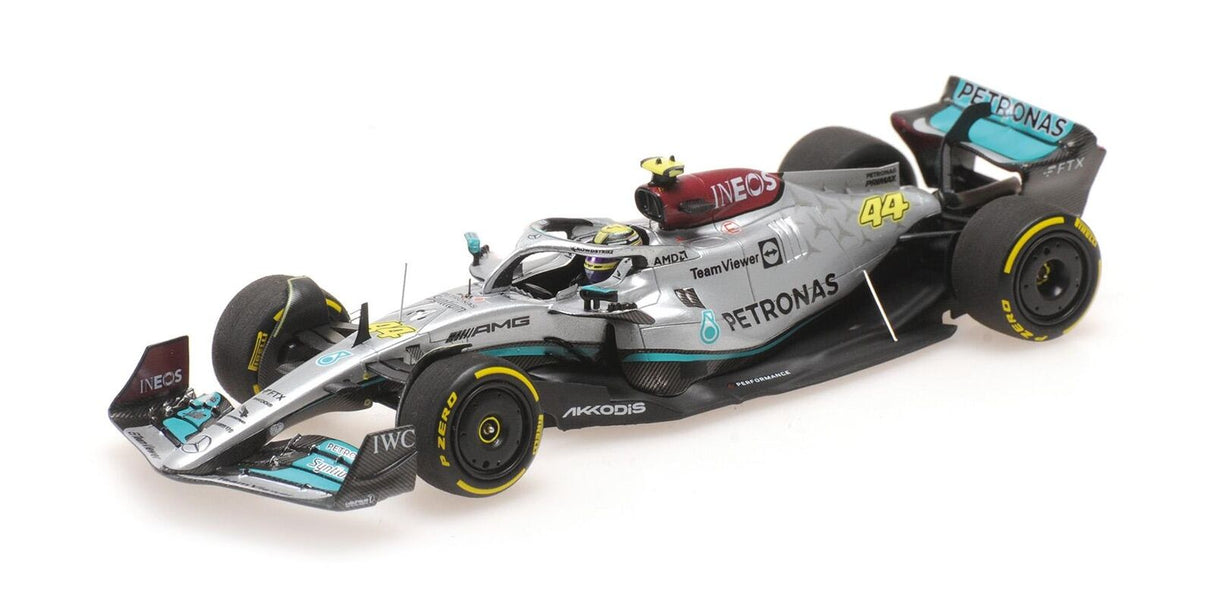 Minichamps Die Cast Collectables - 1:43 Mercedes-AMG Petronas Formula One Team F1 W13 E Performance - Lewis Hamilton - Bahrain GP 2022