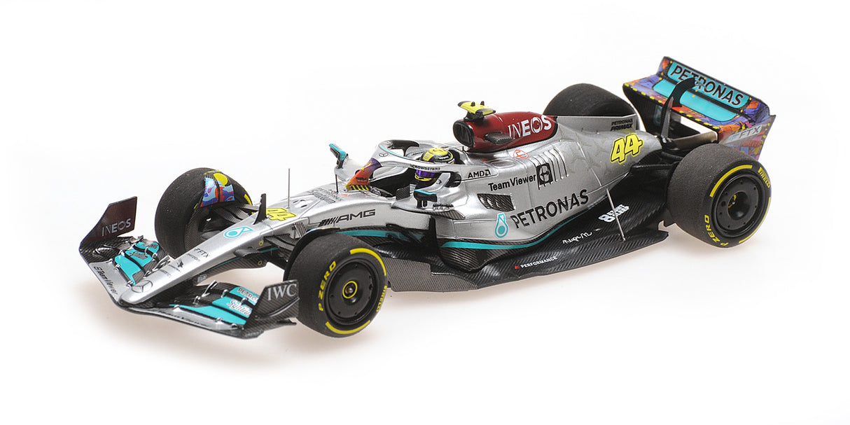 Minichamps Die Cast Collectables - 1:43 Mercedes-AMG Petronas Formula One Team F1 W13 E Performance - Lewis Hamilton - Miami GP 2022