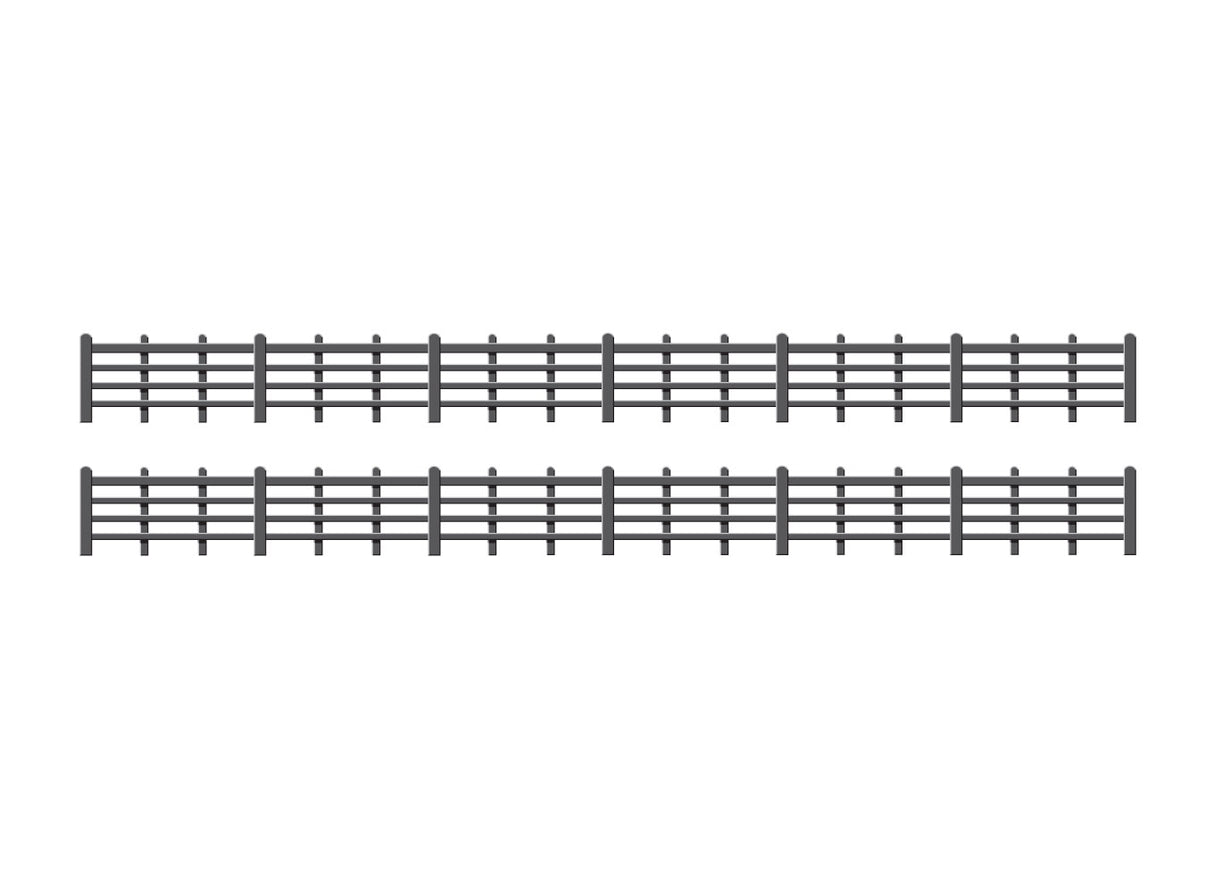Ratio OO/HO Lineside Fencing Black (4 bar)