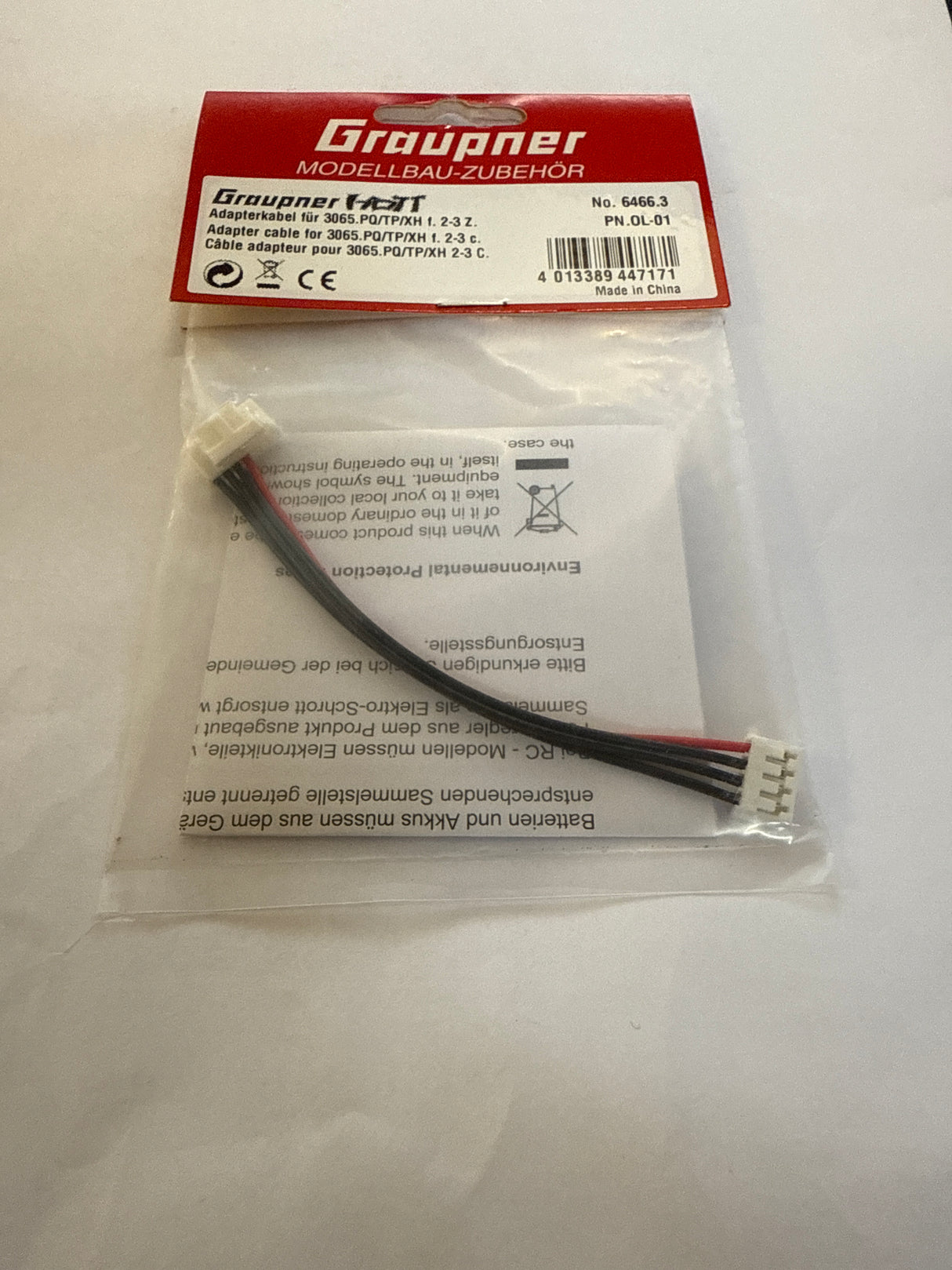 Graupner Adapter Cable - PO/TP/XH - 2 - 3 Cells 6466.3