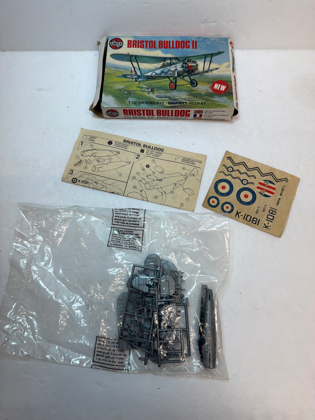 Airfix Bristol Bulldog Mk.IIA 1/72 135 / 05141 Plastic Model Kit Vintage