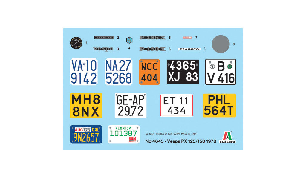 ITALERI Piaggio Vespa PX 125/150 1978 Kit 4645