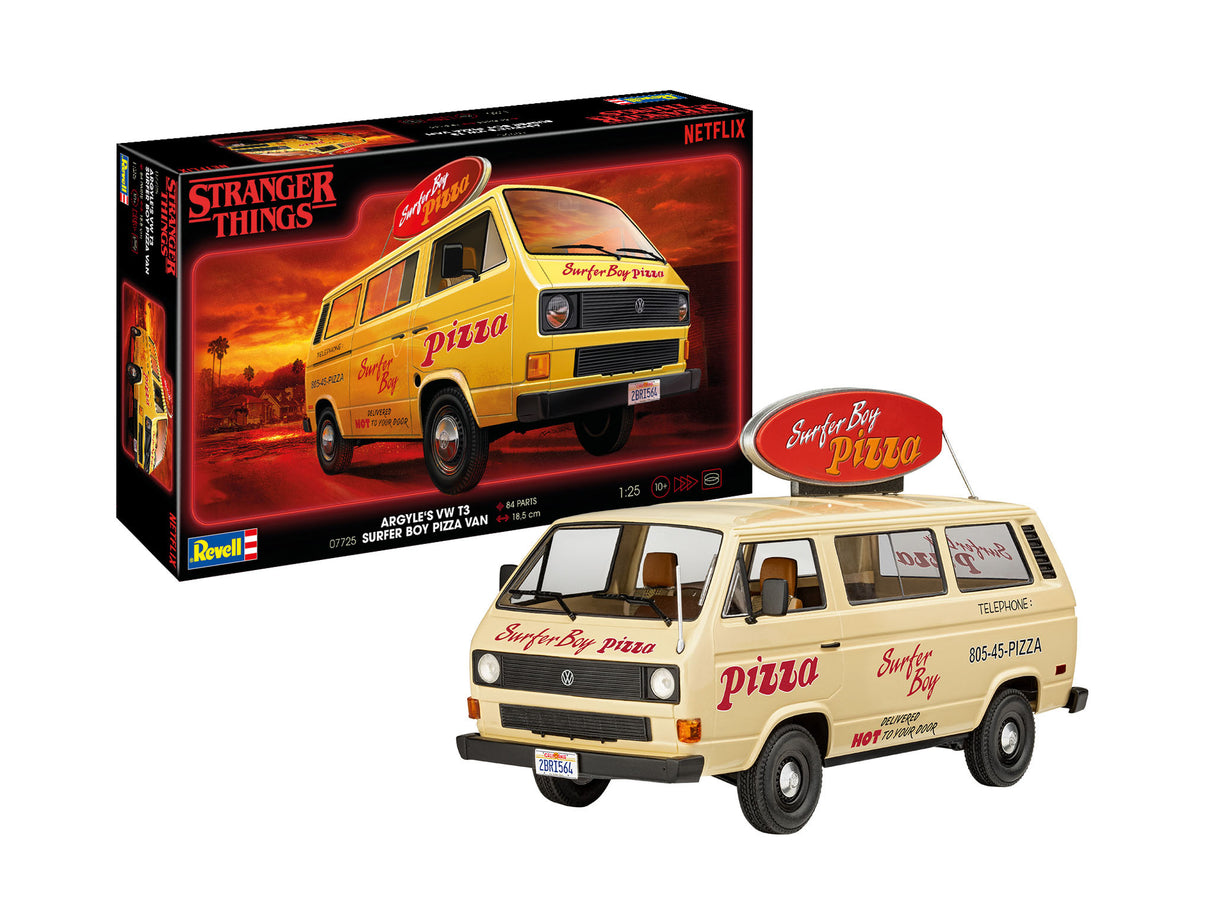 Revell 1/25 #07725Stranger Things VW T3 Argyles Surfer Boy Pizza Van