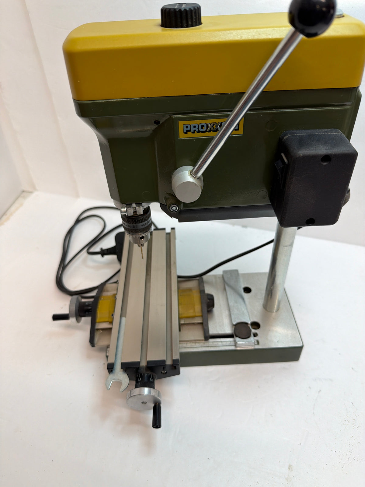 PROXXON Mini Bench Drill Press TBM 220 240v with 27100 KT70 Micro Cross Table XY Table Second hand