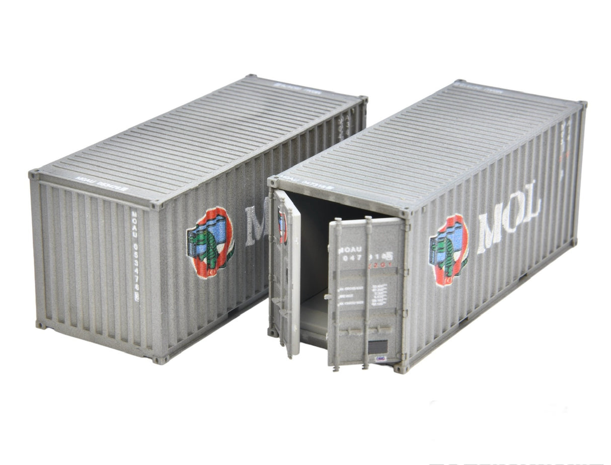20FT Mitsui Lines 047318 8/ 053476 6 Twin Pack Weathered