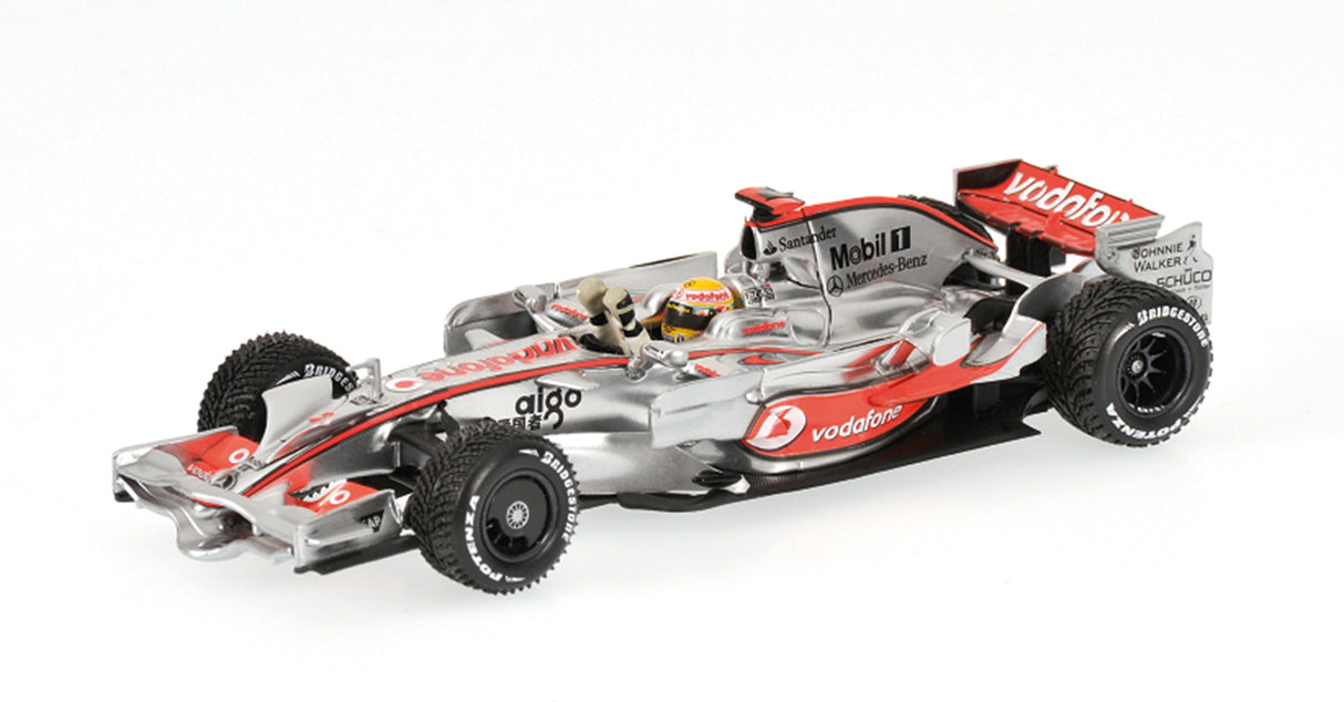 Minichamps Die Cast Collectables - 1:43 Vodafone Mclaren Mercedes MP4/23 Lewis Hamilton - World Champion 2008 - Brazil GP
