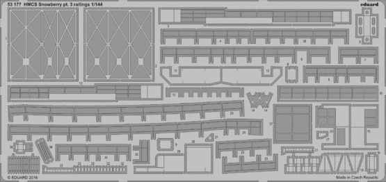 Eduard 1/144 HMCS Snowberry Etched railing set - suit Revell kit 05132