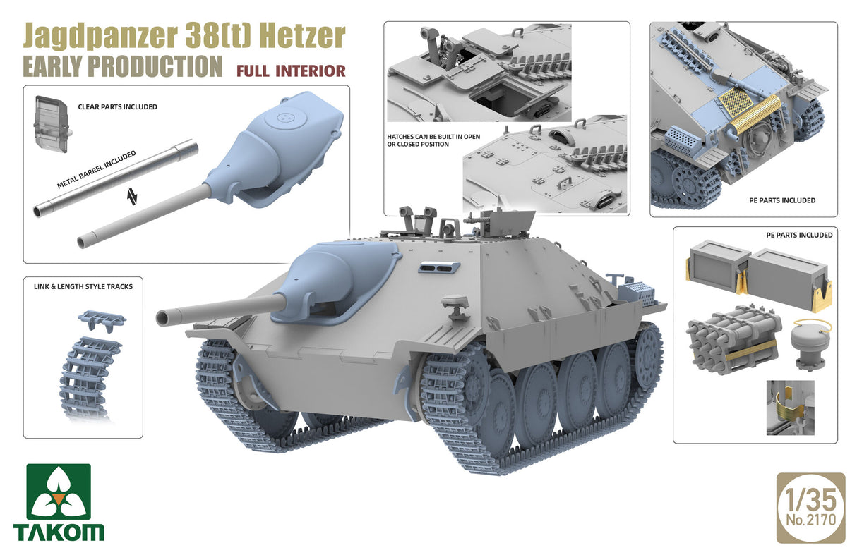 Takom 1/35 Jagdpanzer 38 (t) Hetzer (Early Production) Kit 2170X