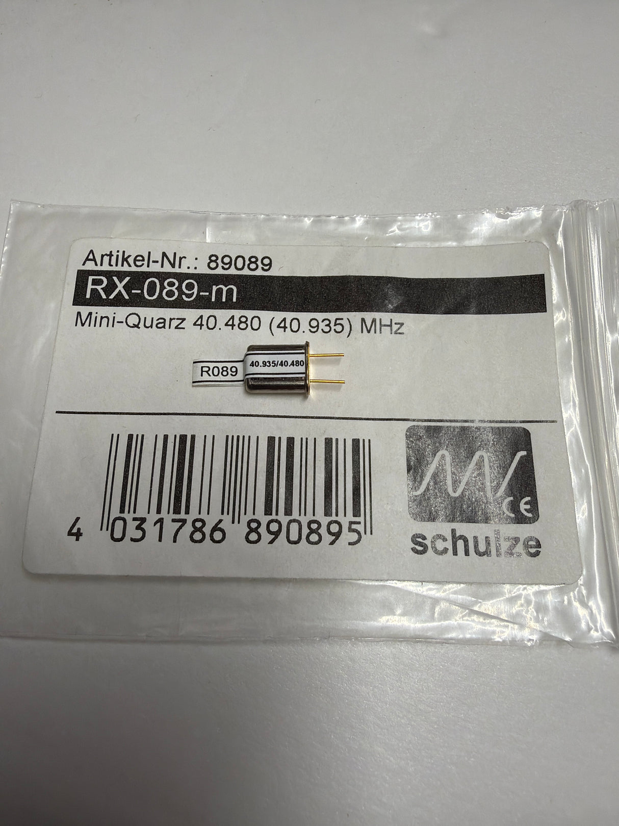 Schulze Receiver Crystal quartz mini / 40MHz / channel 89 40.935