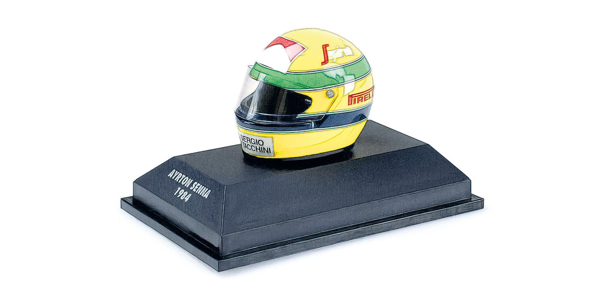 Minichamps Die Cast Collectables - 1:8 Helmet Ayrton Senna First F1 Brazil 1984