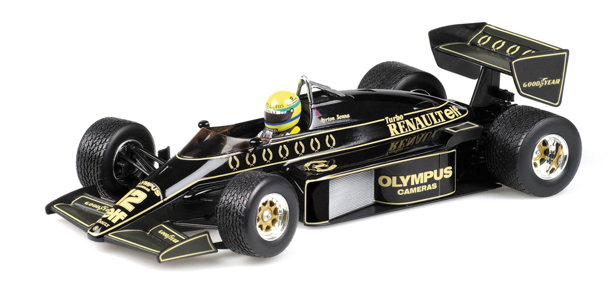 Minichamps Die Cast Collectables - 1:18 Lotus Renault 97T Ayrton Senna - GP Portugal 1985 with Rain Tyres