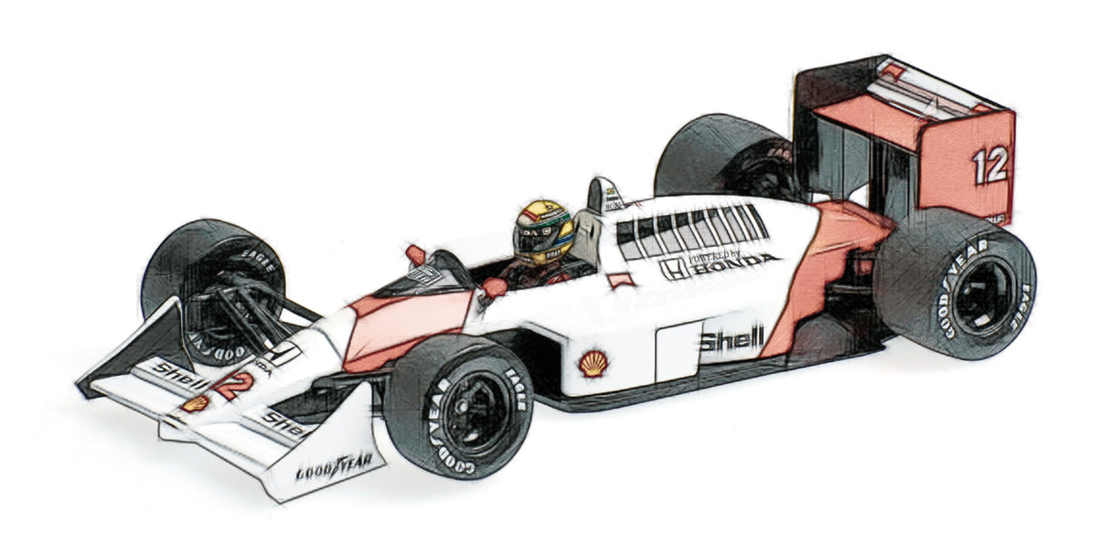Minichamps Die Cast Collectables - 1:43 McLaren Honda MP4/4 Ayrton Senna World Champ 1988 Dirty Version