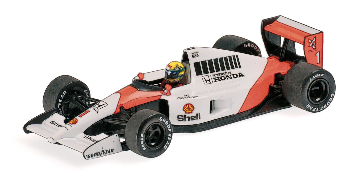 Minichamps Die Cast Collectables - 1:18 McLaren Honda MP4/6 Ayrton Senna World Champ 1991 Dirty Version