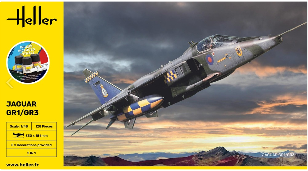 Heller 1/48 RAF Jaguar GR1/GR3 Gift Set with Five Decal Options 56427