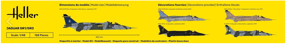 Heller 1/48 RAF Jaguar GR1/GR3 Gift Set with Five Decal Options 56427