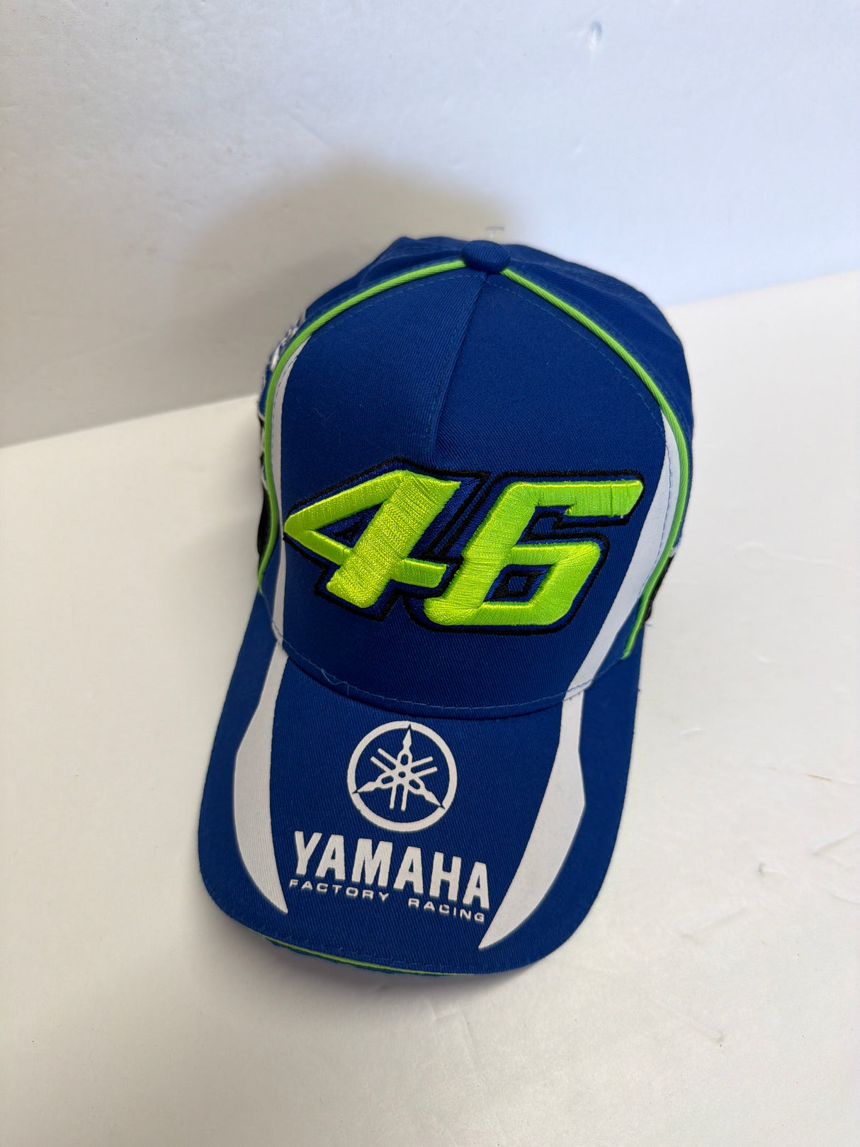 OFFICIAL VALENTINO ROSSI VR 46 (in Green) Baseball Cap Blue Yamaha Racing Team Logo (second hand)