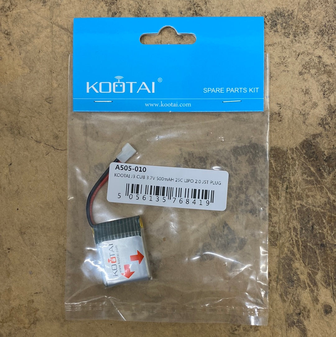 KOOTAI J3 CUB 3.7V 500MAH 25C 25C LIPO BATTERY 2.0 JST PLUG