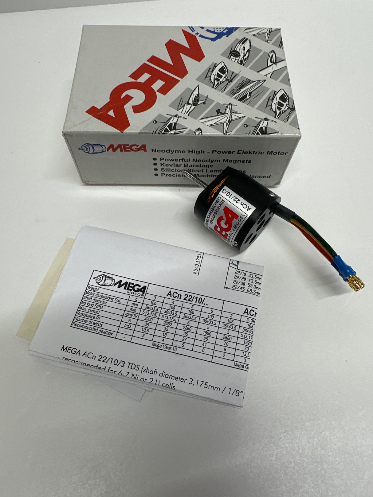 Mega Brushless inrunner Motor ACN 22/10/3