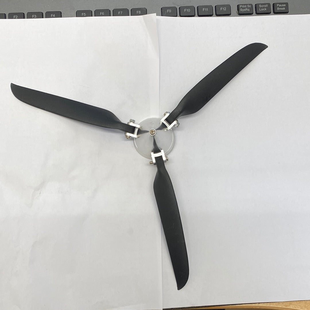 Three Blade 12x6 Folding Prop with 43mm Alloy Spinner/5mm Shaft Size