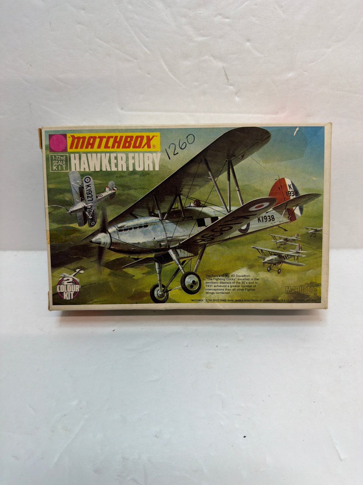 Hawker Fury Mk.I — Matchbox 1/72 Plastic model Kit Vintage started
