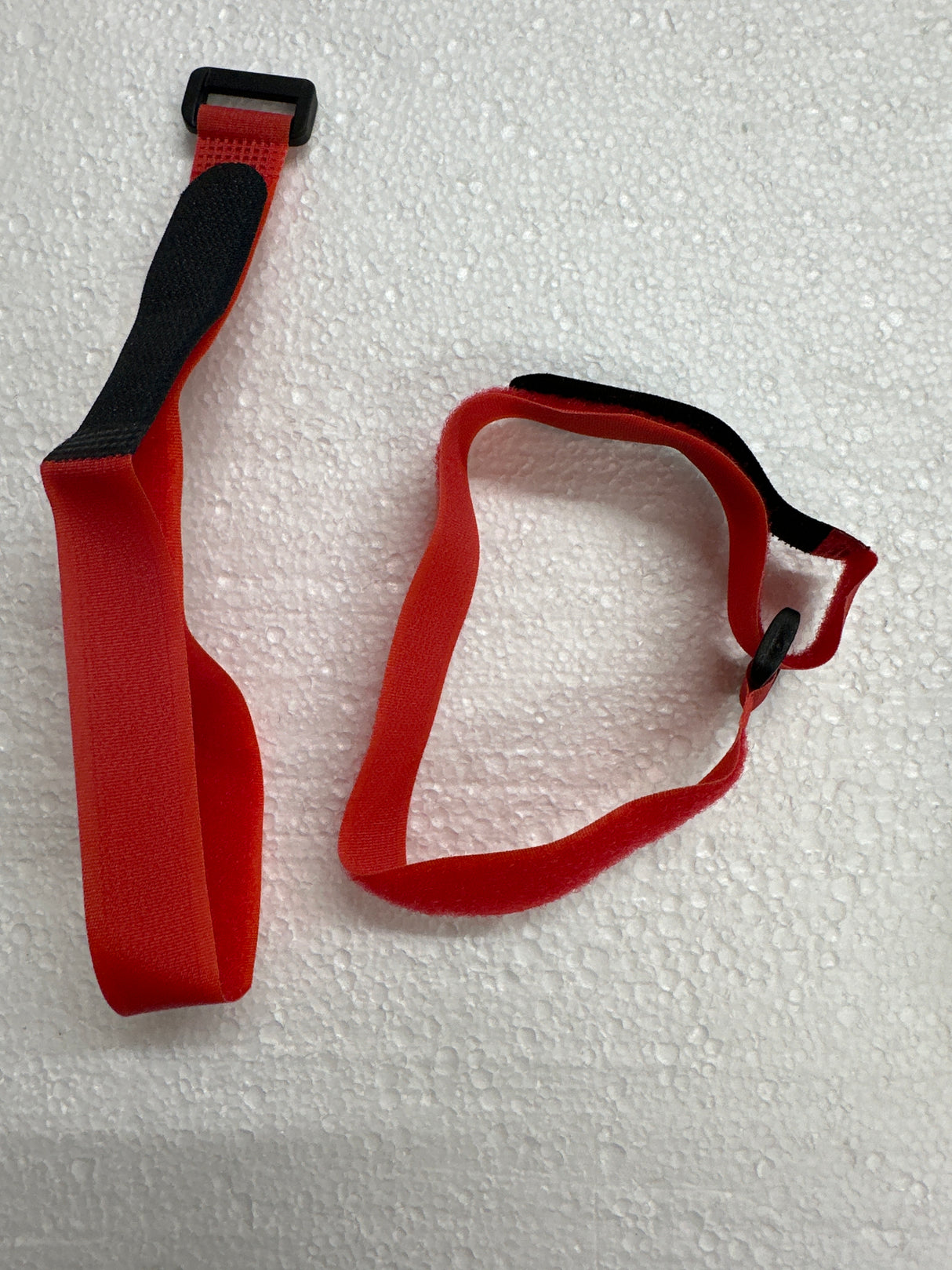 Two Velcro 400mm long 20 mm wide Battery Straps Red