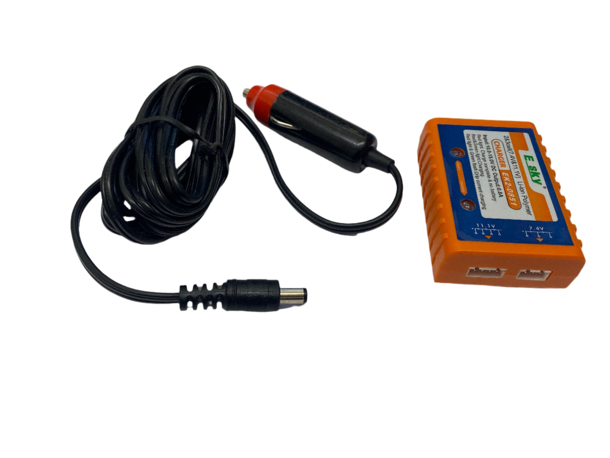 E-Sky 2-3 Cell (7.4/11.1v) Charger with car Adaptor - SECOND HAND (Box 95)