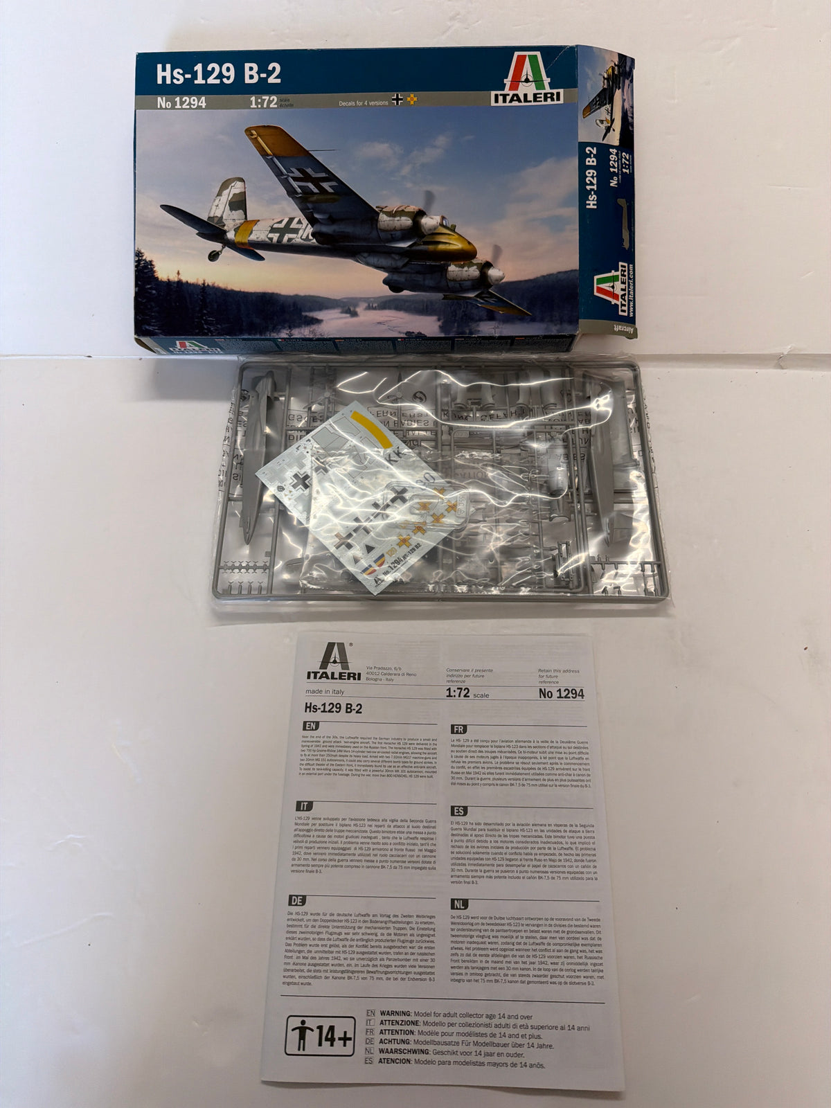 Italeri Hs-129 B-2 1/72 Plastic Model Kit