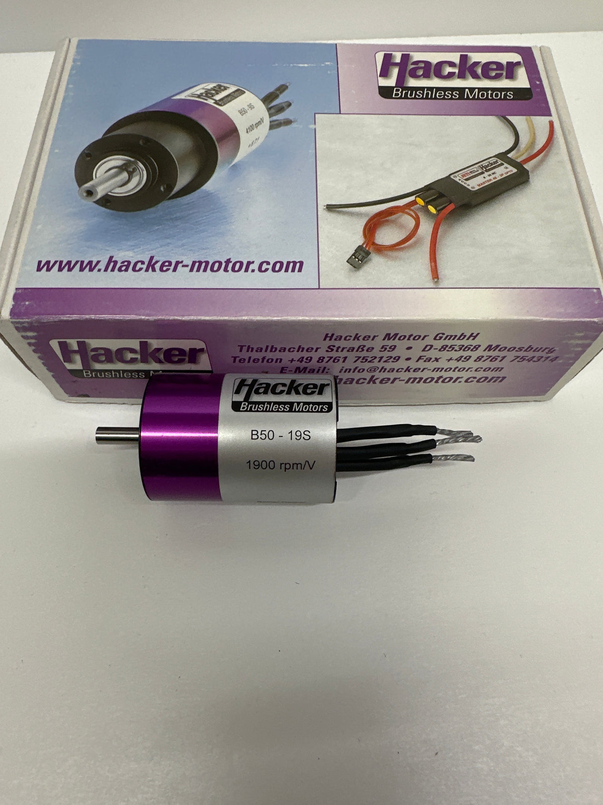 Hacker B50-19S 1900 rpm Inrunner Brushless Motor