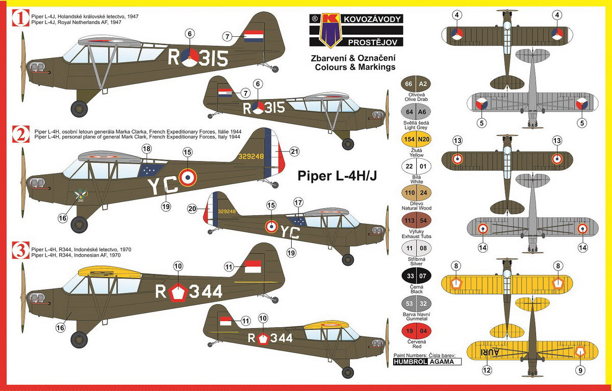 Kovozavody Prostejov 1/72 Piper L-4H/J Kit 72043