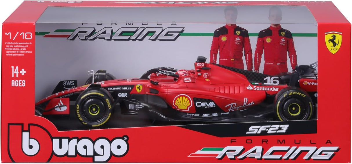 Burago 1/18 Ferrari Racing SF.23 Diecast Model -C.Leclerc