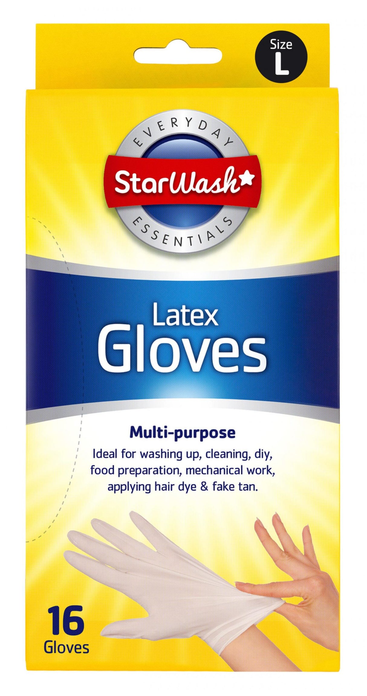 16 LATEX GLOVES LARGE