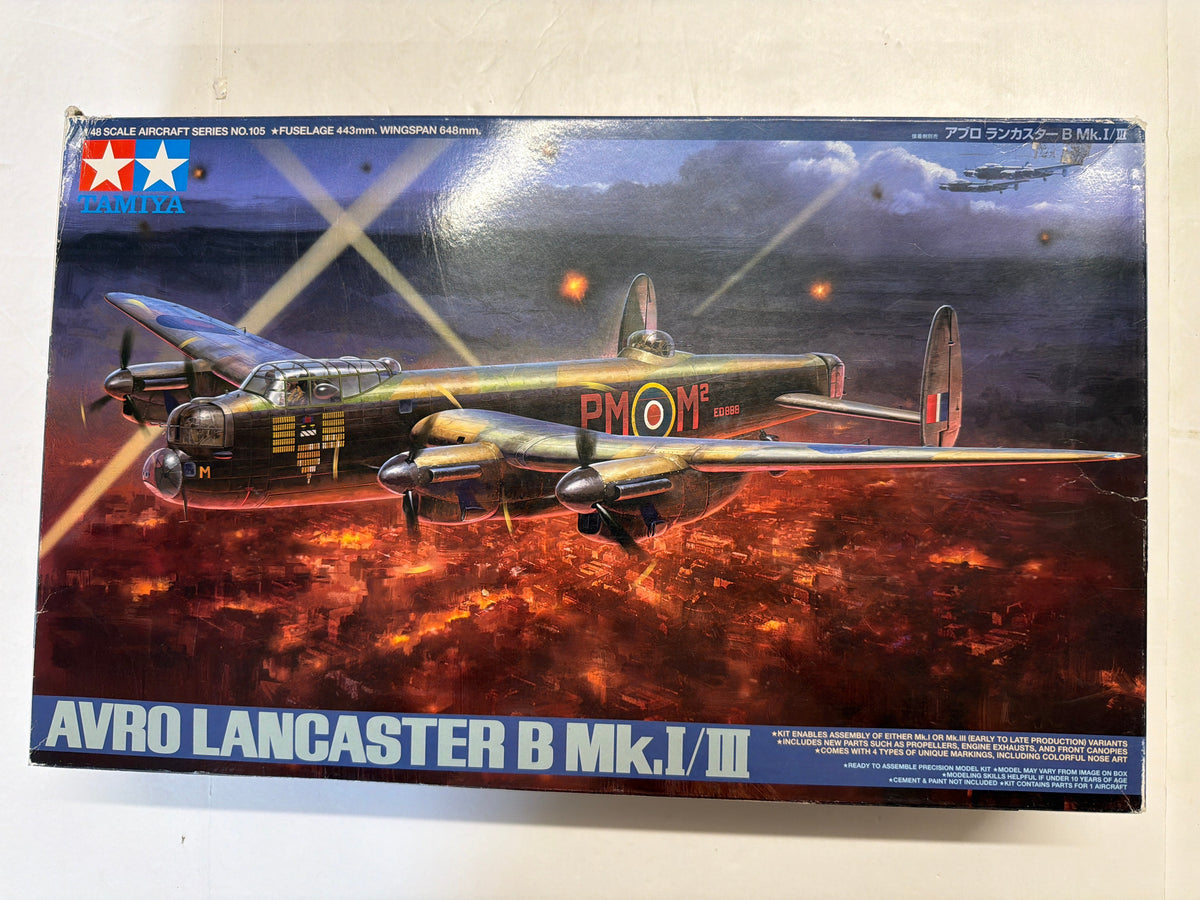 Tamiya Avro Lancaster B Mk.I/III 1/48 Plastic Model Kit with extra etched and resin parts