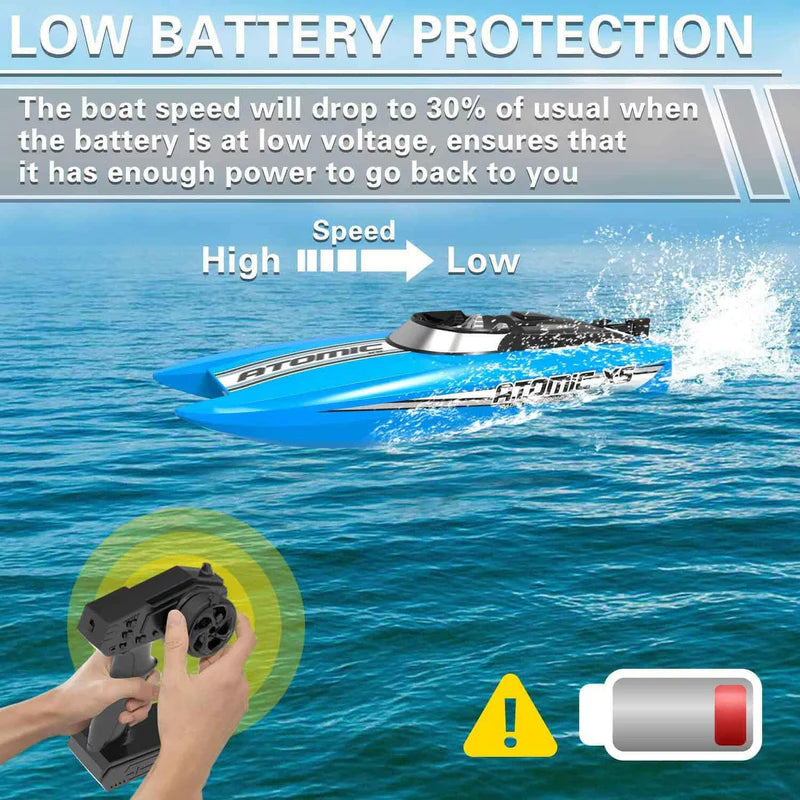 VOLANTEX RC Atomic XS Remote Control RC Boat comes with 2 batteries - Blue