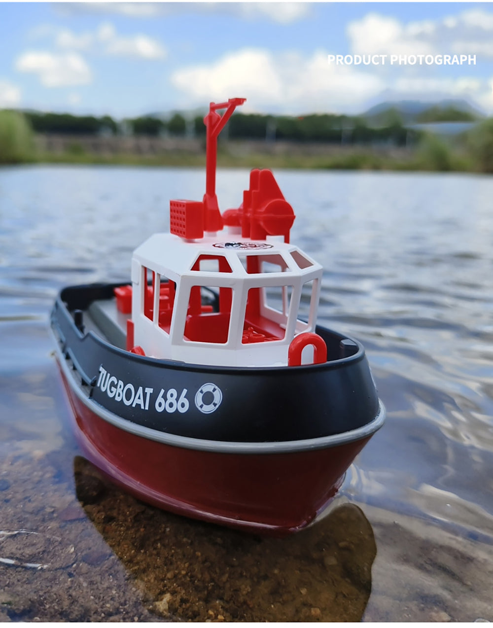 HENG LONG 1/72 RTR TUGBOAT 686 2.4GHZ 280MM LENGTH BLACK (HLG3800B)