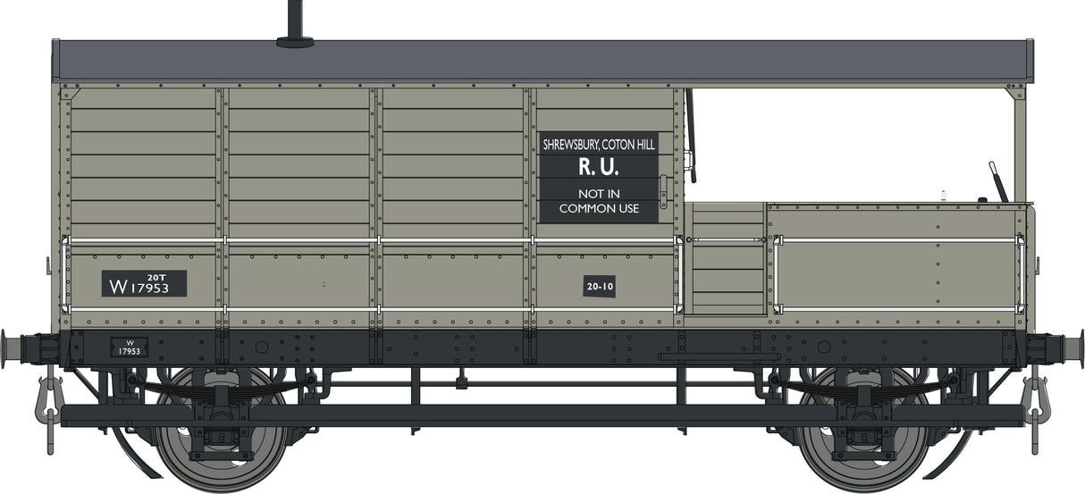 GWR Toad Brake Van BR Grey W17953 Diagram AA15