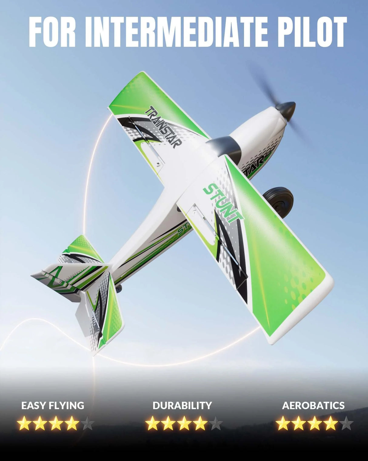 VOLANTEX TRAINSTAR STUNT 500MM 4CH BRUSHLESS WITH GYRO RTF GREEN - For Pre Order - Expected Late September