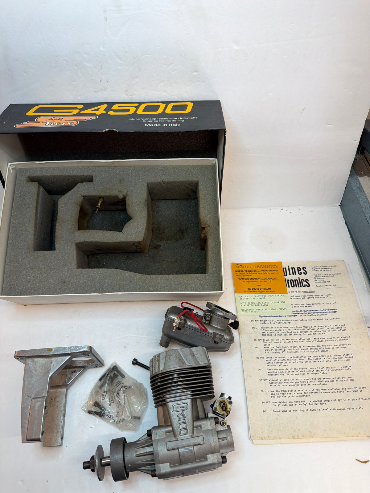 Super Tigre G4500 Engine - with Swing & Pitts Style Muffler and mount - Second Hand