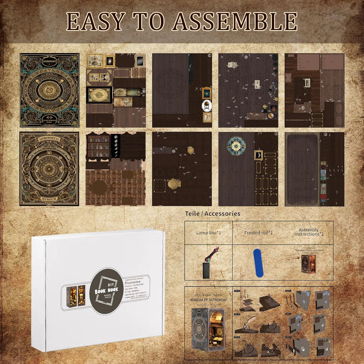 DIY DOLL HOUSE BV02-005 ASTRONOMY MUSEUM BOOK NOOK