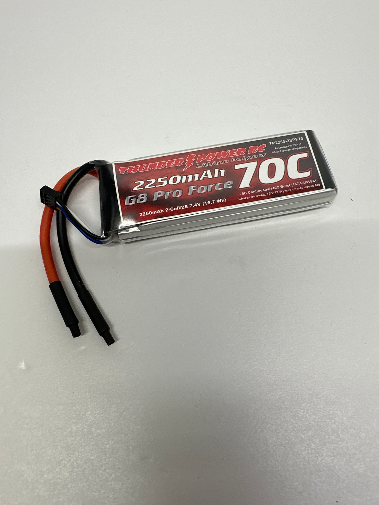 Thunder Power Lipo 7.4V 2 cell 2250mah 70C