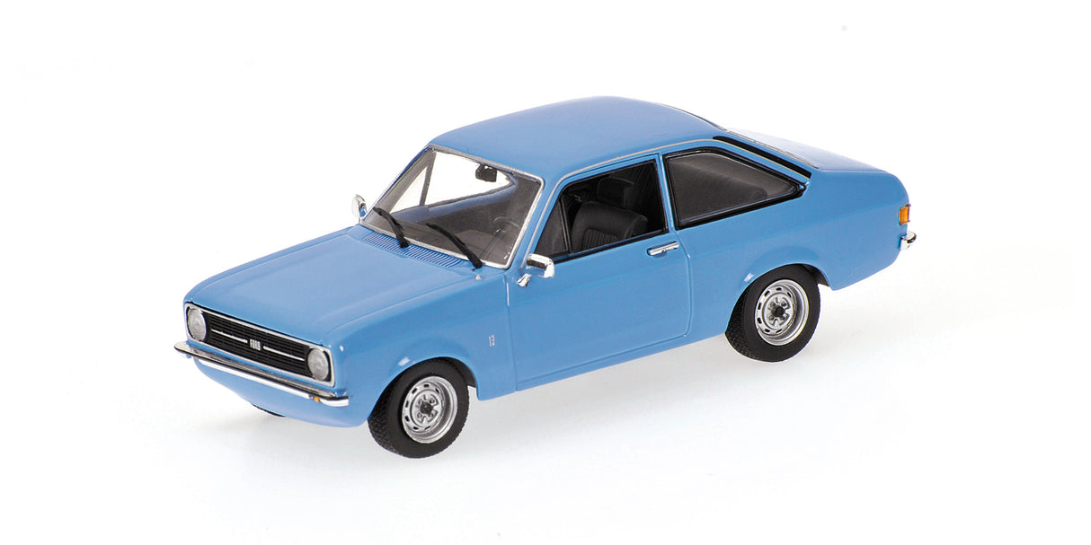 Minichamps Die Cast Collectables - 1:87 1975 Ford Escort 4-Door - Blue Metallic